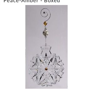 Waterford Crystal Ornament Amber Details. From the Snowflake Wishes Series